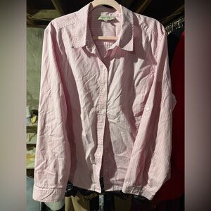 Jones New York Pink and White Striped Shirt